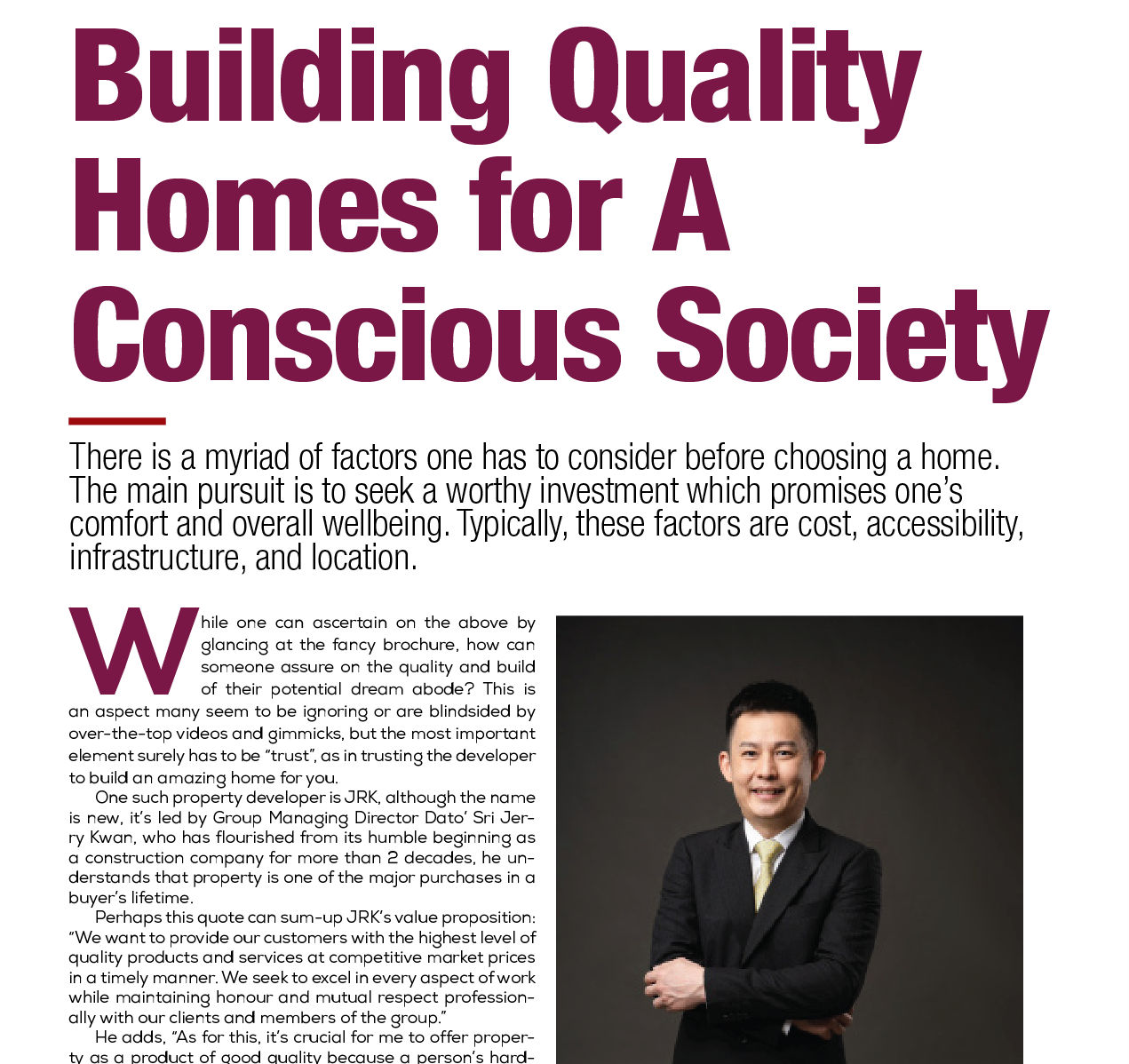 Building Quality Homes for a Conscious Society